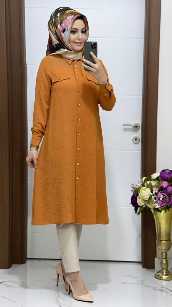 Ayrobin kumaş şura Tunik - Görsel 3