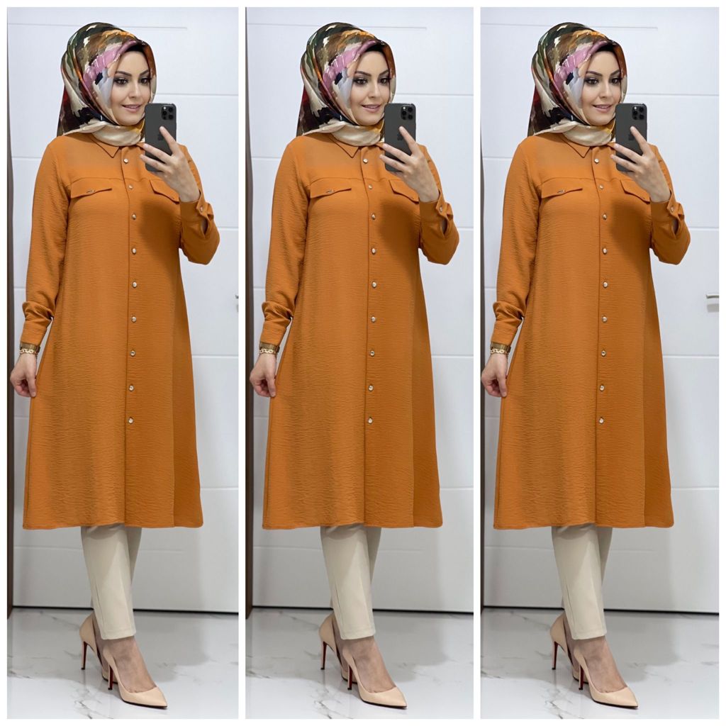 Ayrobin kumaş şura Tunik - Görsel 5