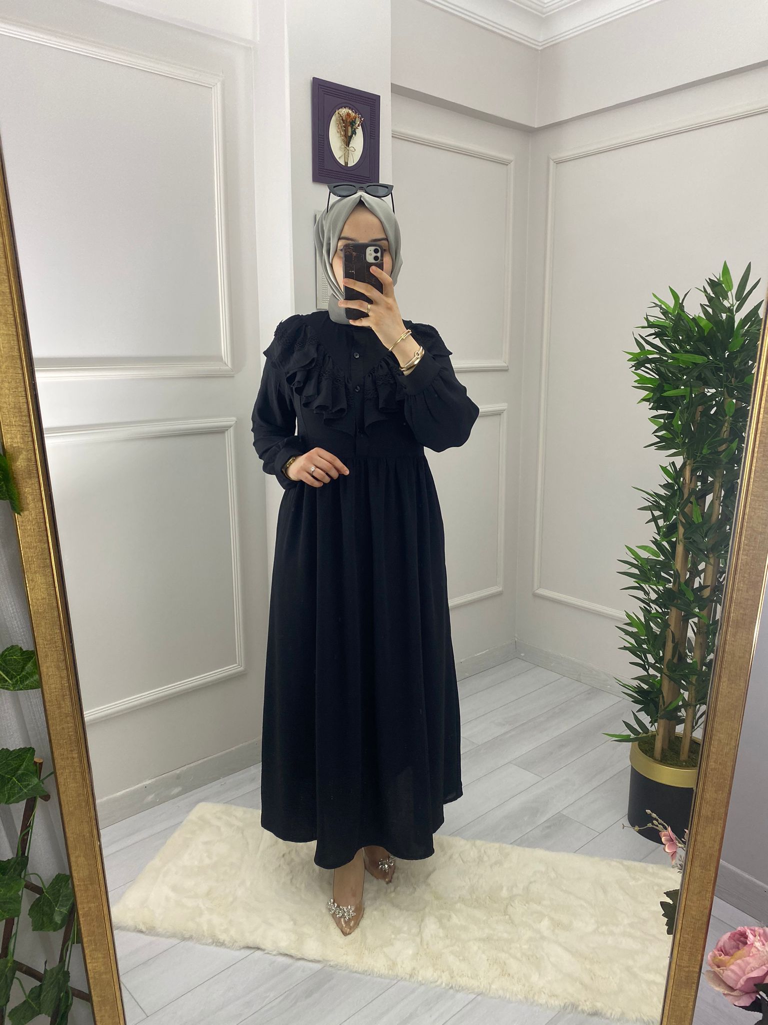 Ayrobin kumaş prenses elbise - Görsel 2