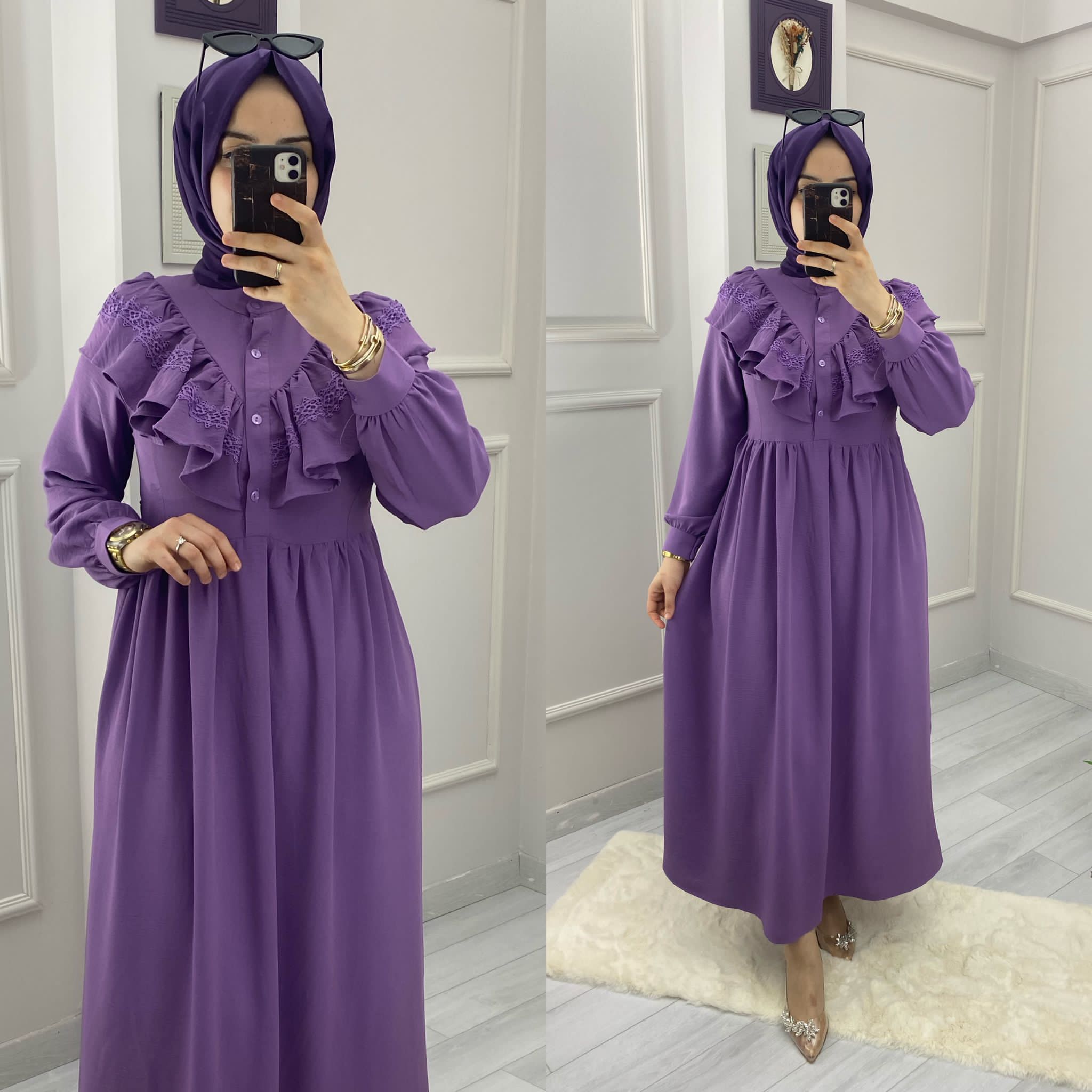 Ayrobin kumaş prenses elbise