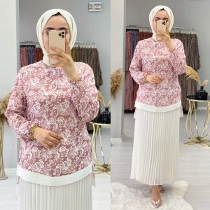 Linda krep Esila etekli takım