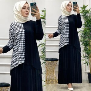 Sandy kumaş kazayağı etekli takım