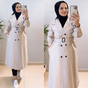Bondit kumaş trençkot