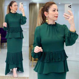 Krep kumaş Ayperi fırfırı takım