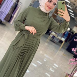 Krep kumaş Amine elbise