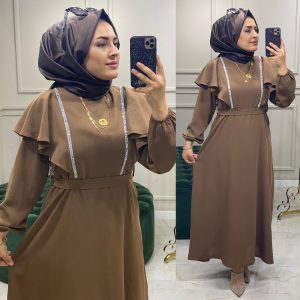Ayrobin kumaş Pera volan Elbise