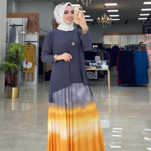 Gökkuşağı etekli takım