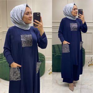 Tilda kumaş Yelekli Payetli takım