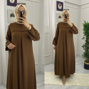 Gül elbise büyük beden Ayrobin