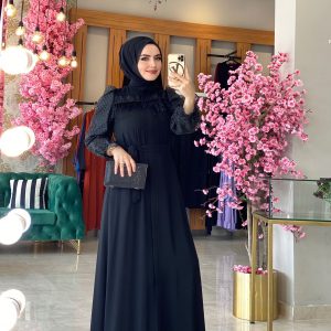 Krep kumaş pırlanta abaya
