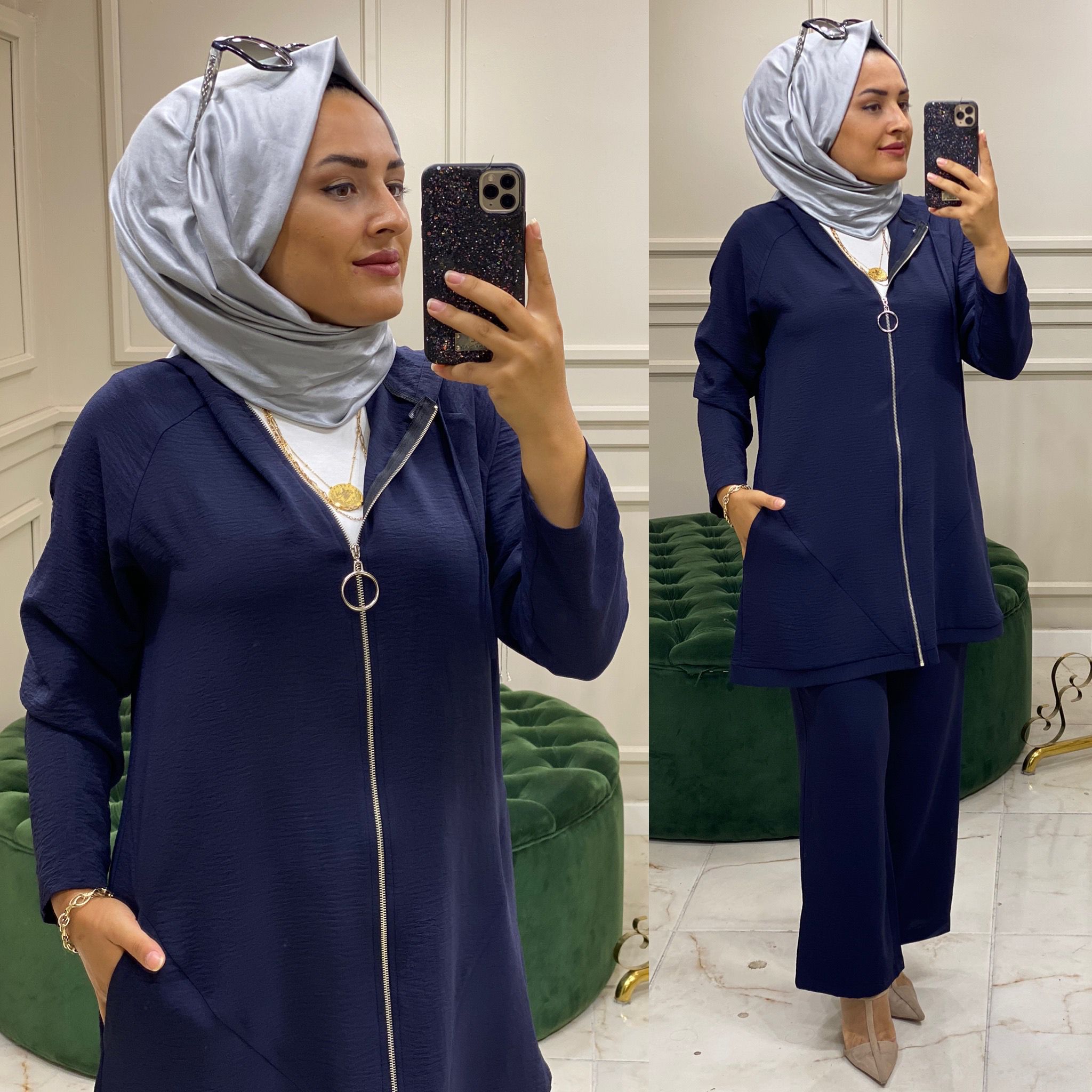 Ayrobin kumaş fermuarlı spor takım - Görsel 3