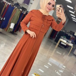 Krep kumaş Kat detaylı pardesü