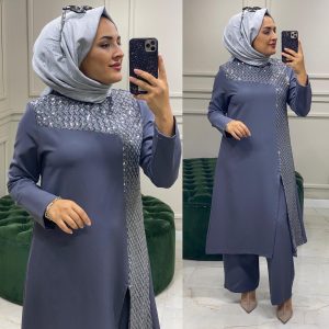 Krep kumaş Payetli zara takım
