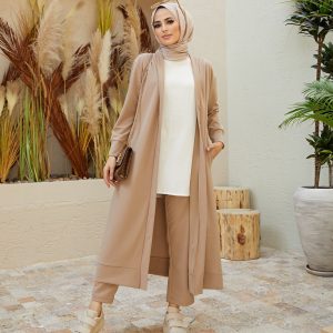 Düğmeli hırka pantolon takım