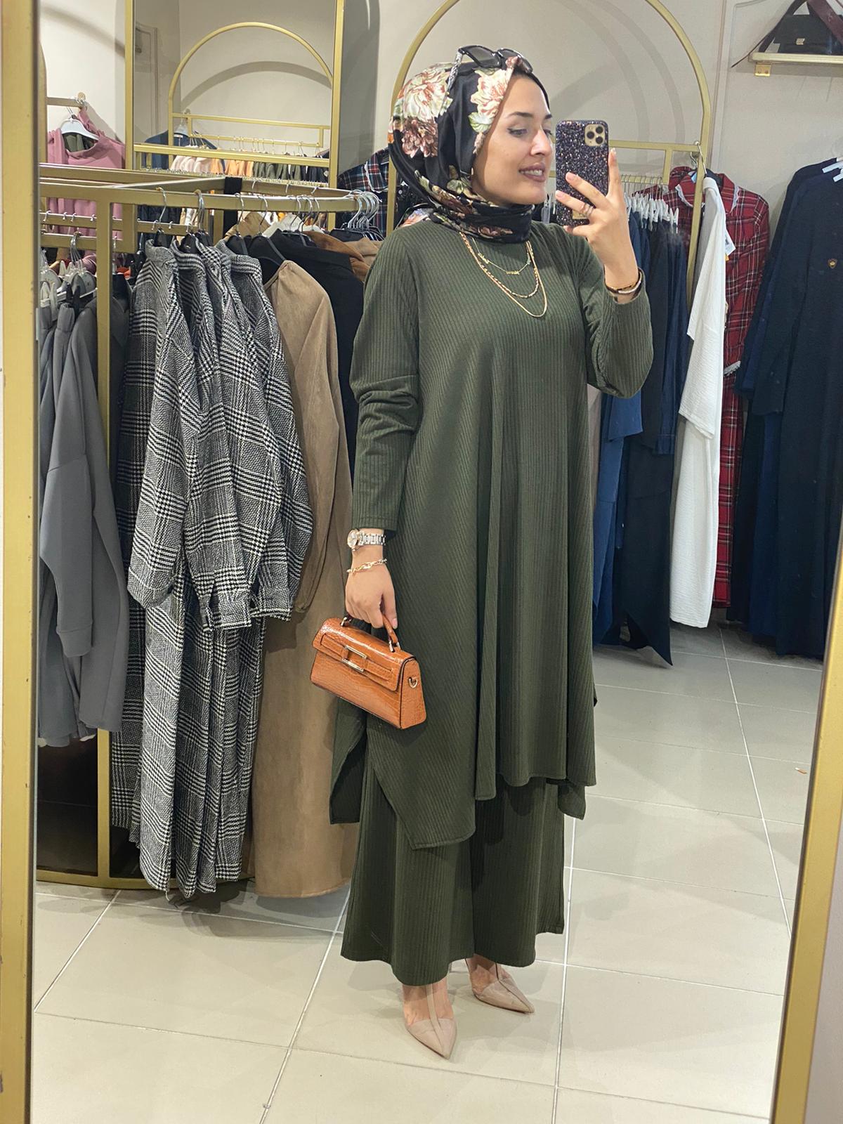 Fitili örme kumaş salaş takım - Görsel 5