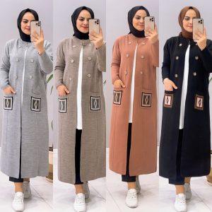 Kilim desenli triko hırka