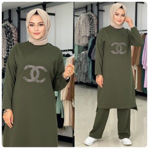 Taş baskılı Nisanur takım