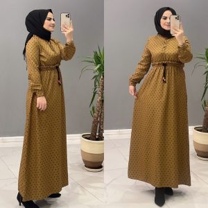 Belmando kumaş büzgülü elbise