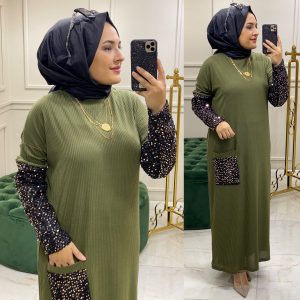 Fitili örme büyük beden ayla elbise
