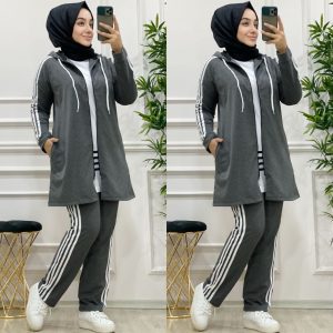 Şeritli 3 lü eşofman takımı
