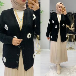 Triko Çiçekli hırka