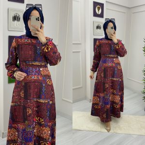 Krep kumaş çisil elbise