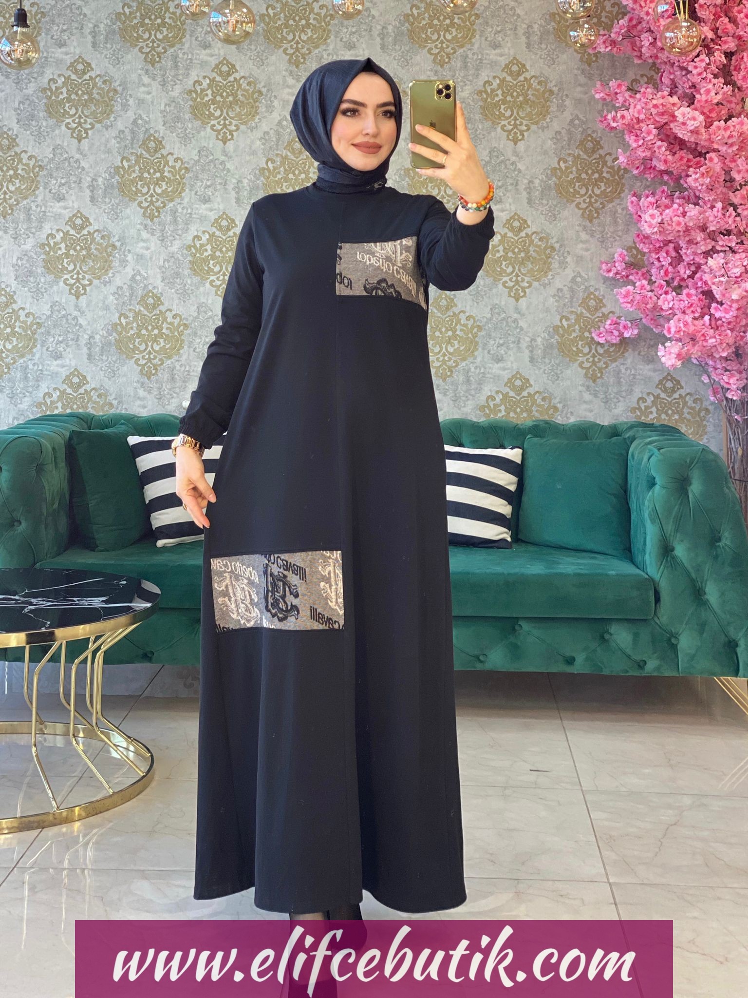 İki iplik kumaş Zehra elbise - Görsel 4