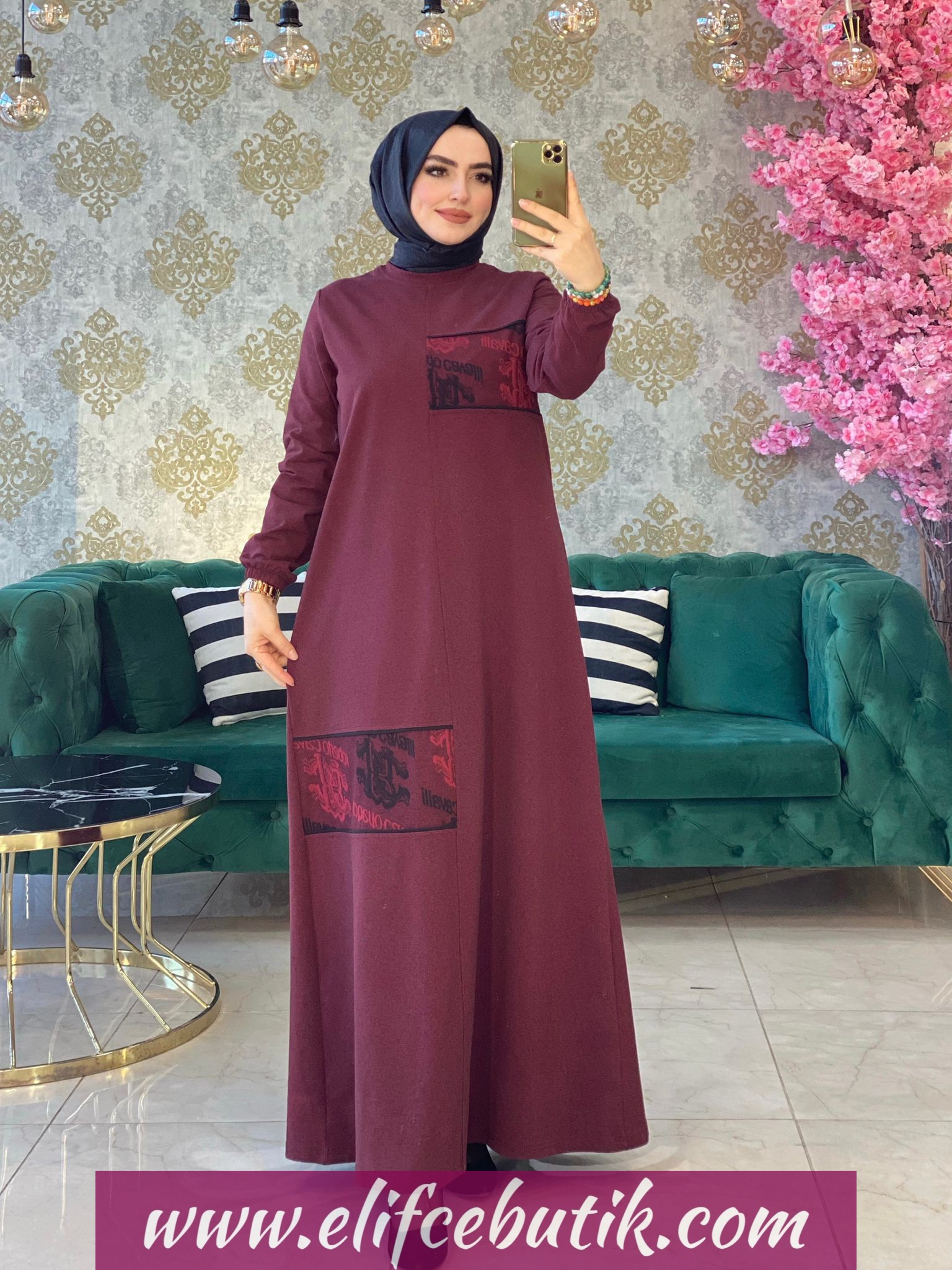 İki iplik kumaş Zehra elbise - Görsel 6