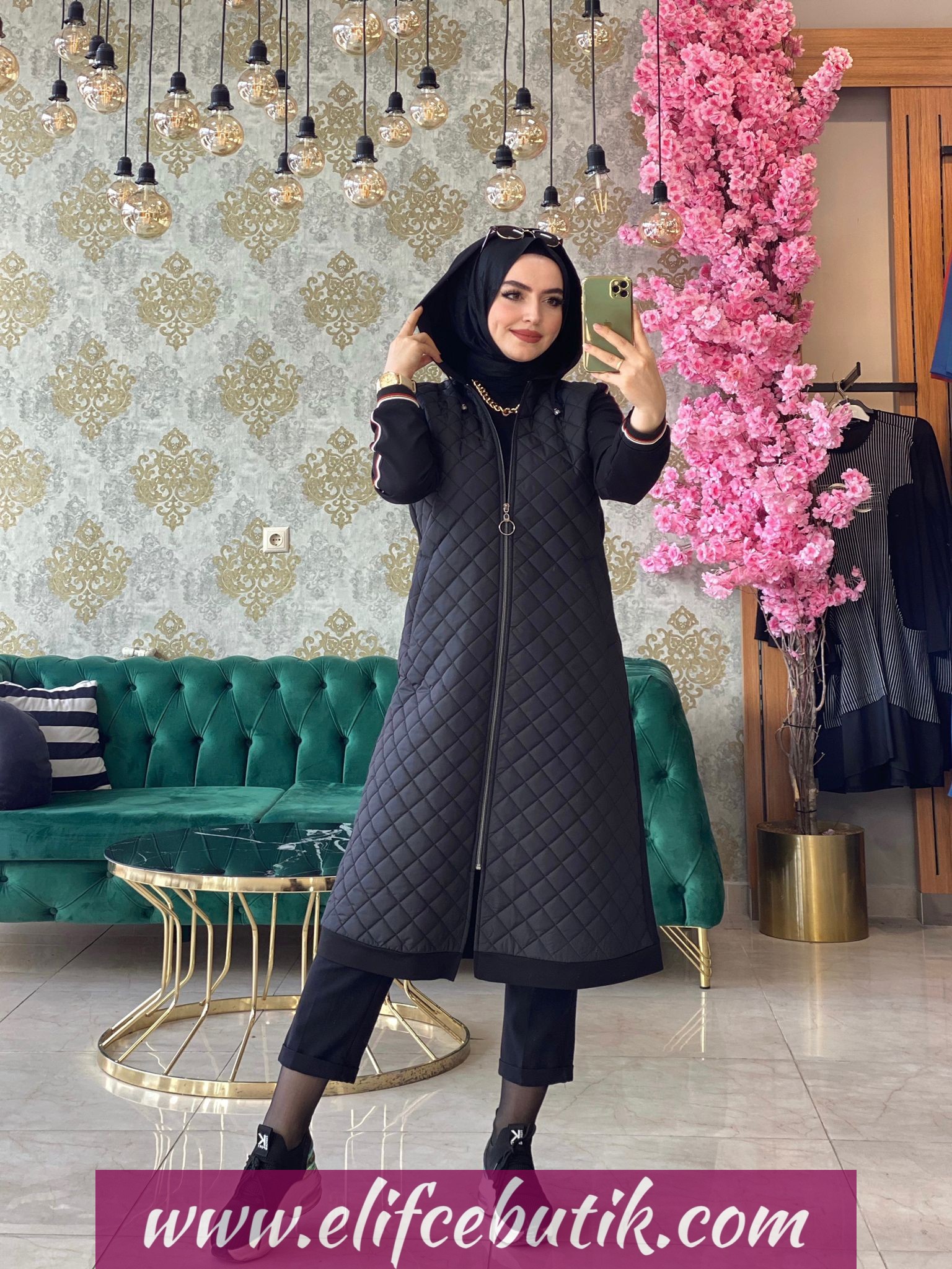 Büyük beden Kapitone kap - Görsel 3