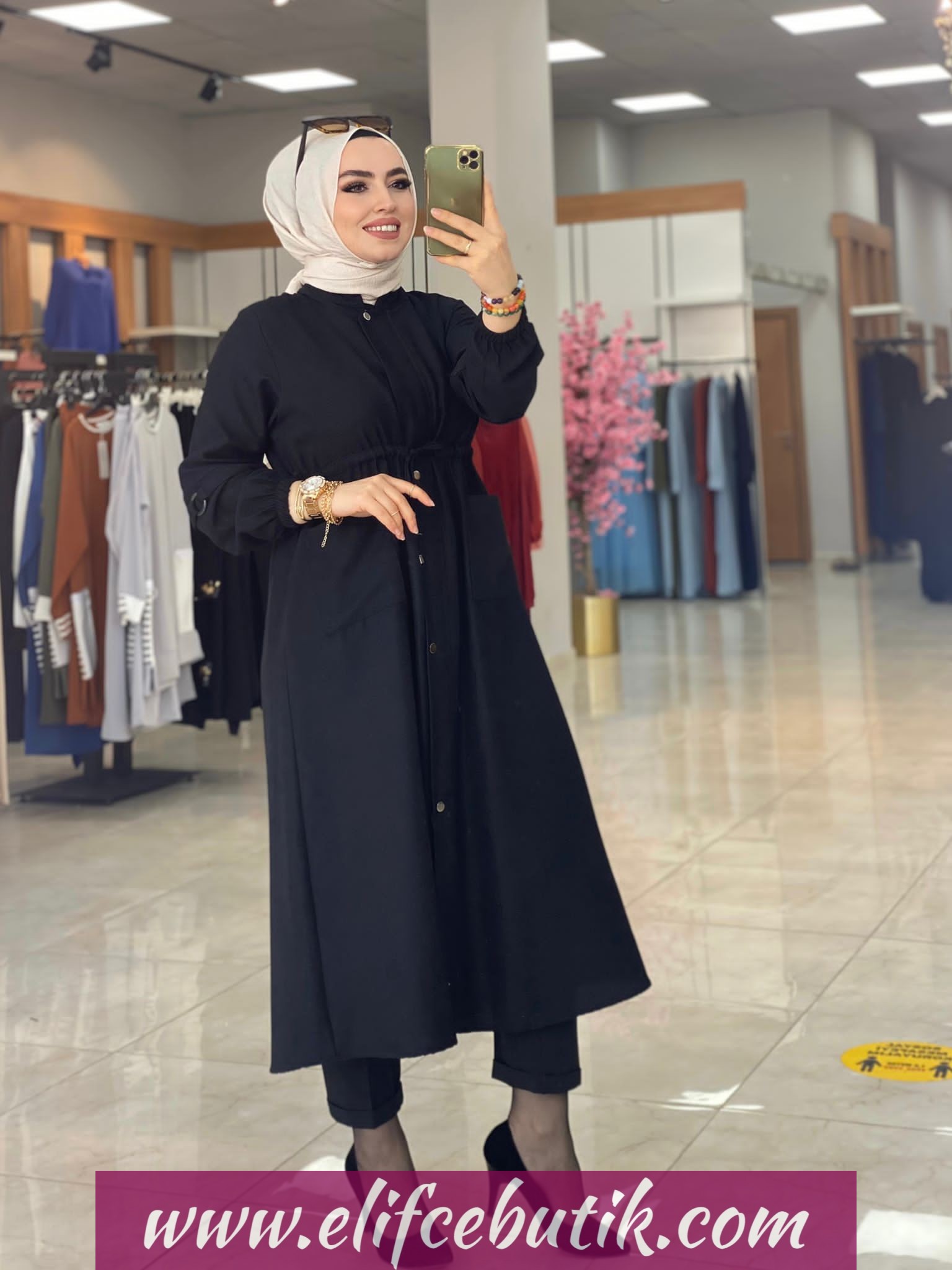 Fitili şoni kumaş büyük beden kap - Görsel 4