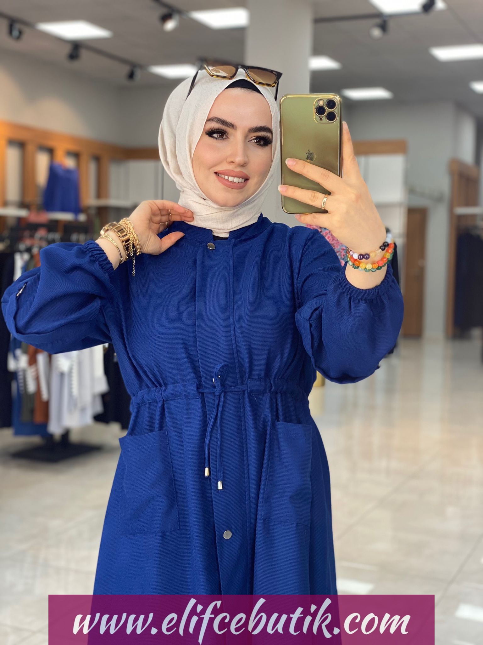 Fitili şoni kumaş büyük beden kap - Görsel 6