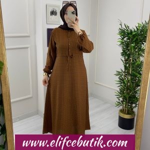 Zara kumaş kareli elbise