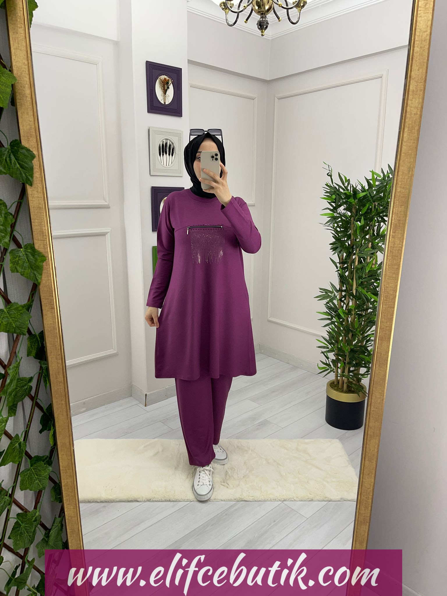 Aymoli kumaş büyük beden takım - Görsel 5