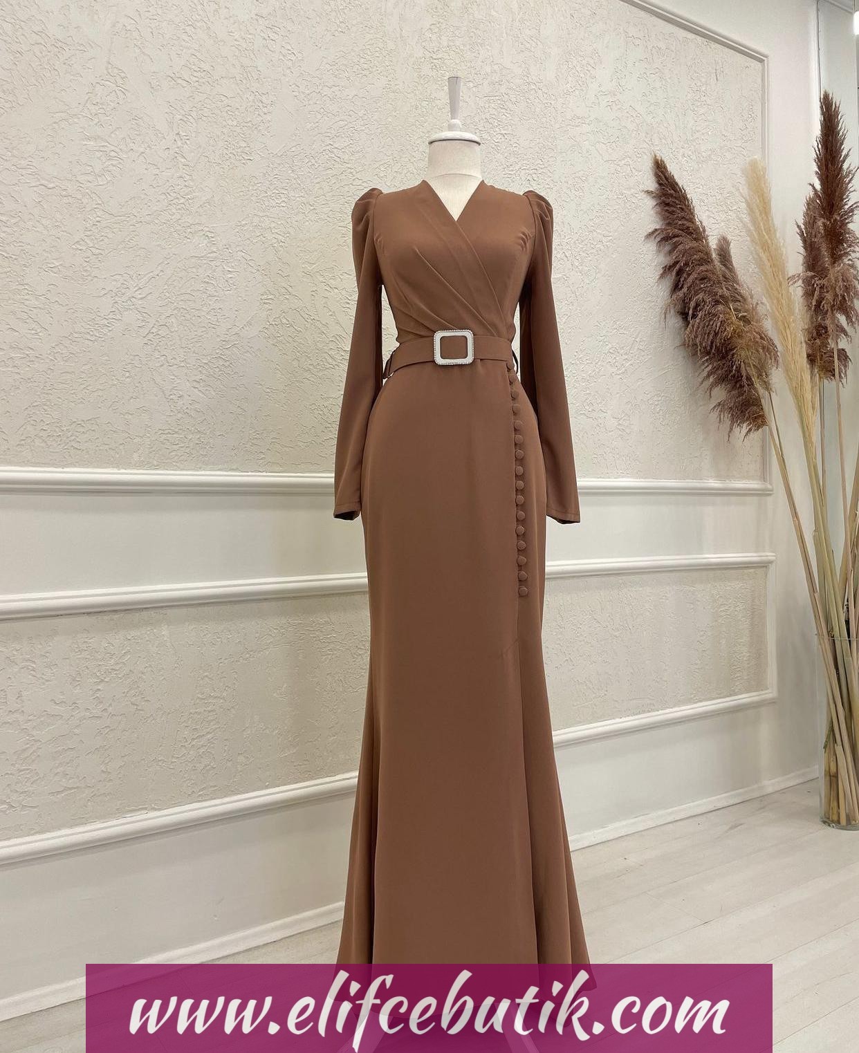 Krep kumaş balık abiye - Görsel 6