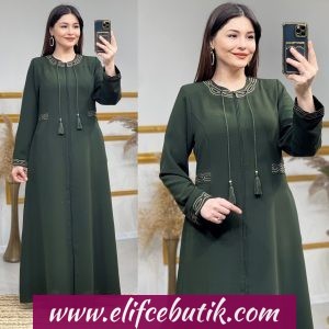 Petek kumaş cepli fermuarlı ferace
