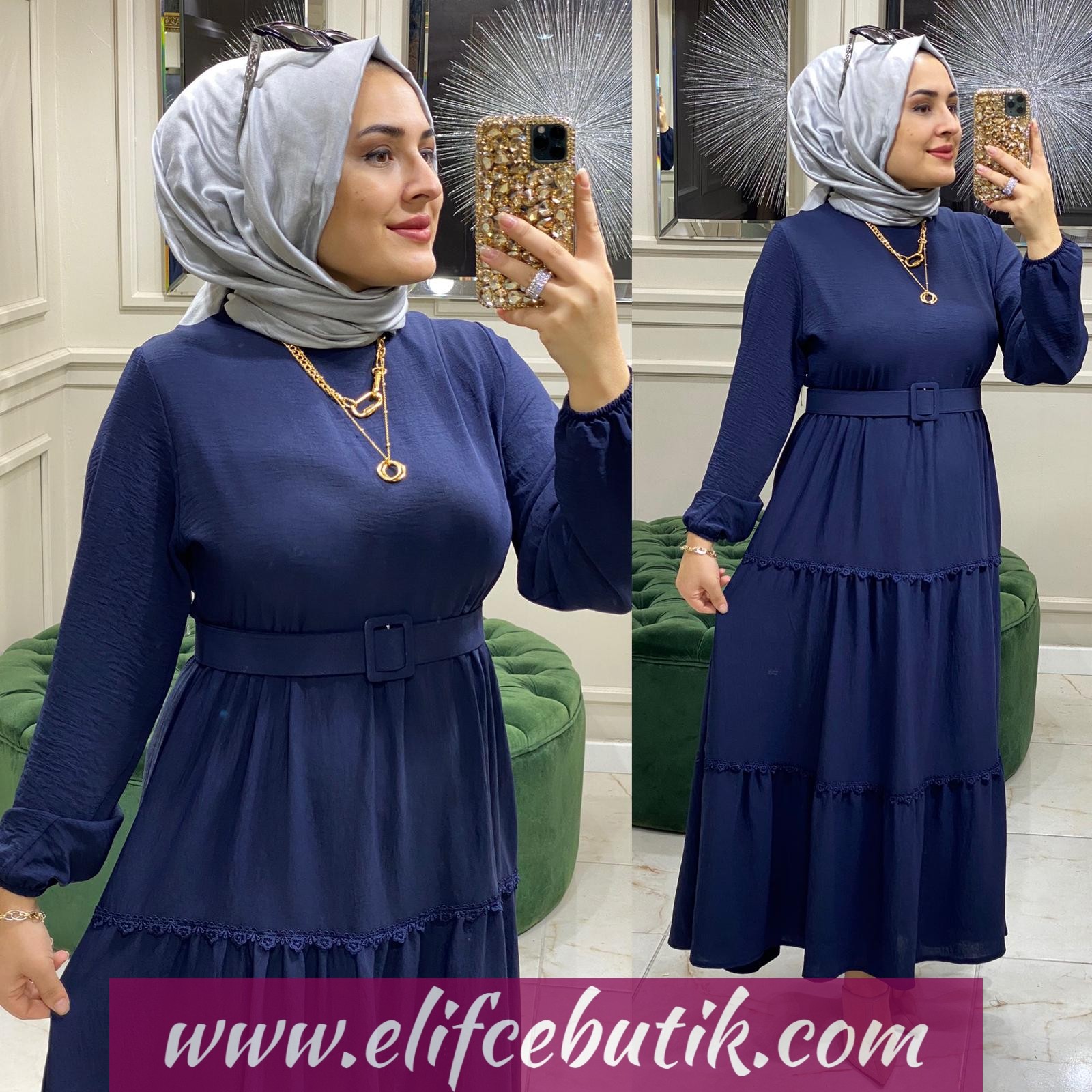 Ayrobin dantel detaylı elbise - Görsel 6