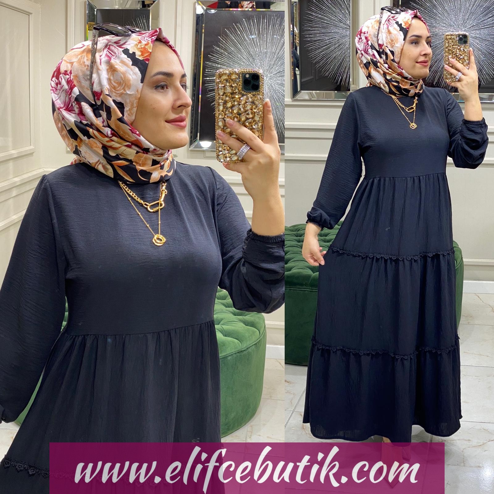 Ayrobin dantel detaylı elbise - Görsel 2