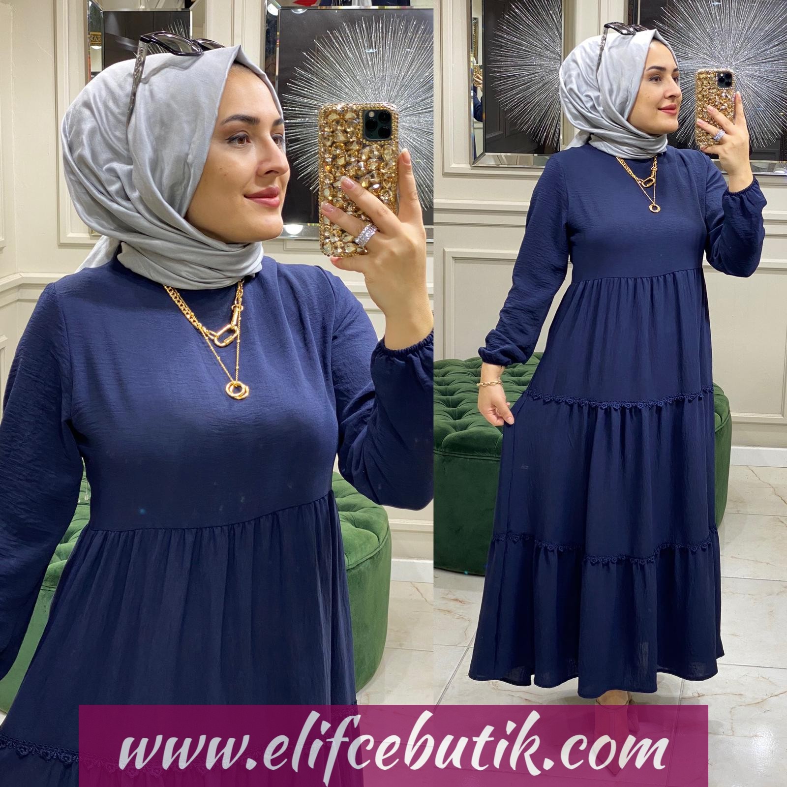 Ayrobin dantel detaylı elbise - Görsel 3