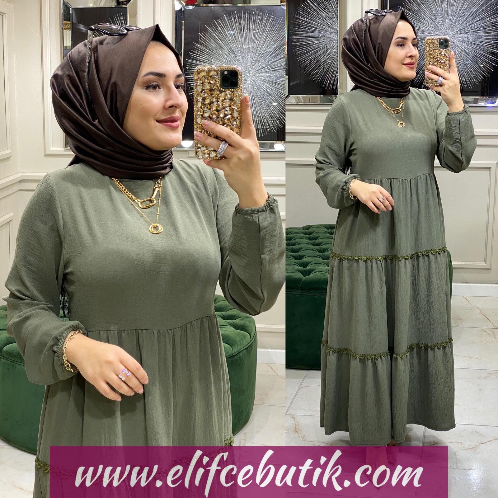 Ayrobin dantel detaylı elbise - Görsel 5