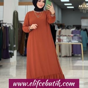 Ayrobin Ribanali fırfırı elbise