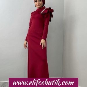 Atlas kumaş oturtmalı elbise