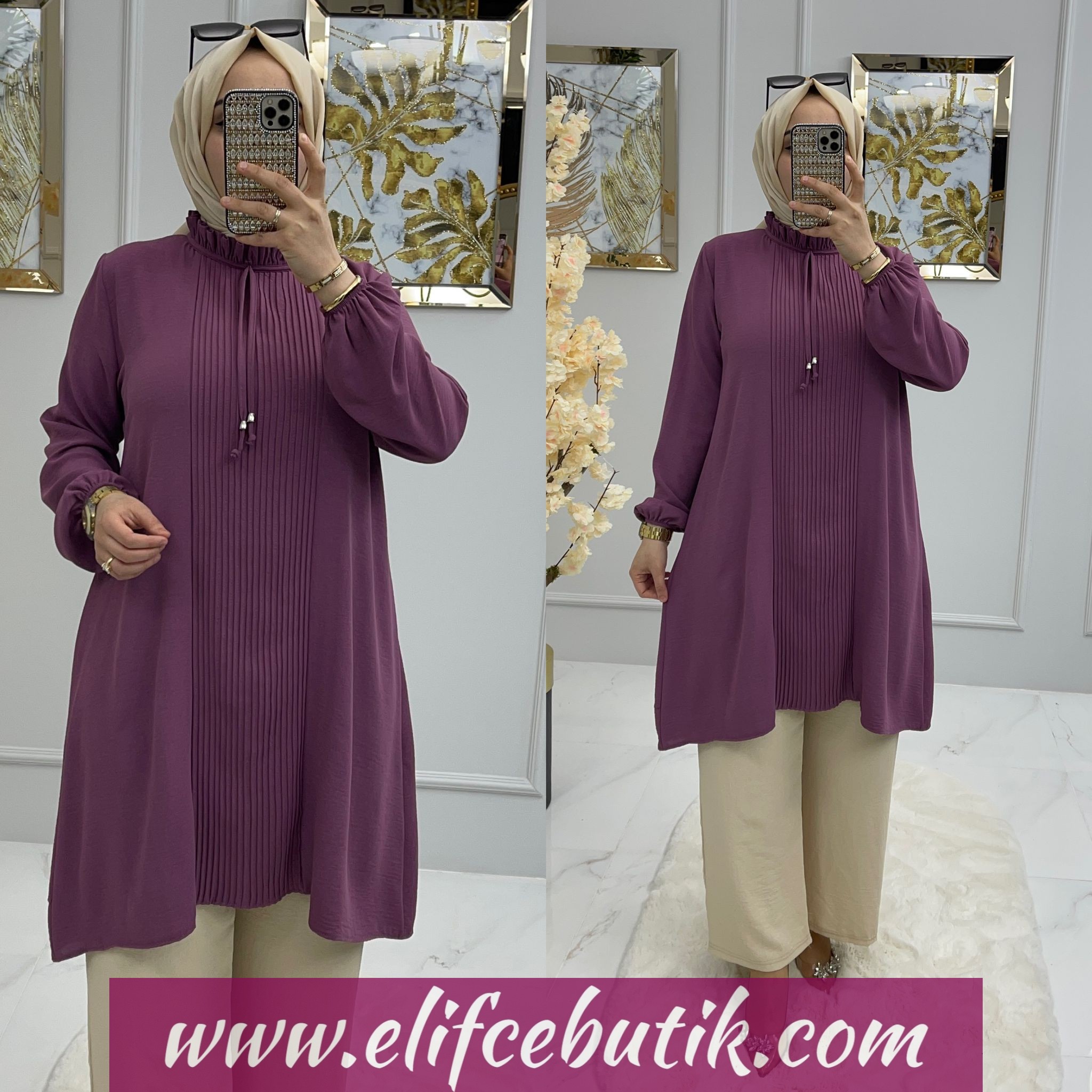 Ayrobin kumaş Deniz Tunik - Görsel 14