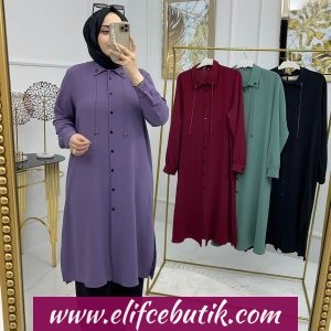 Ayrobin kumaş Firuze Tunik