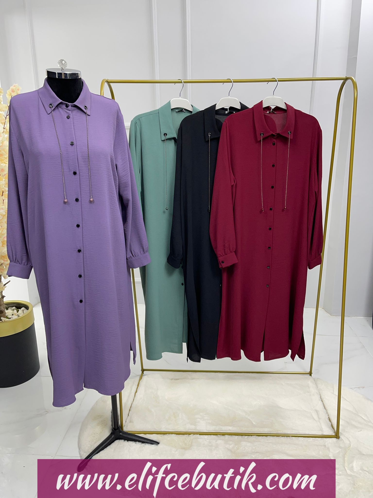 Ayrobin kumaş Firuze Tunik - Görsel 11