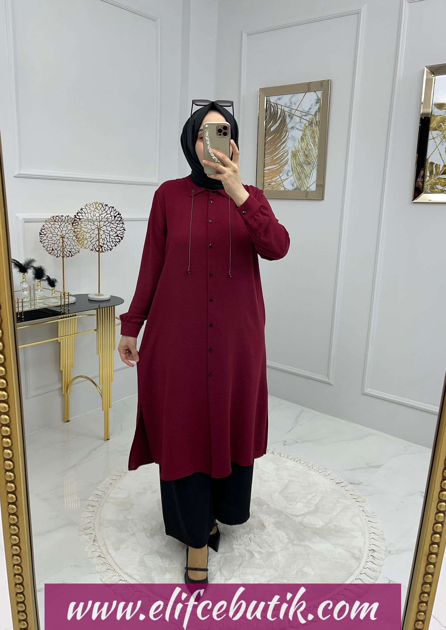 Ayrobin kumaş Firuze Tunik - Görsel 9