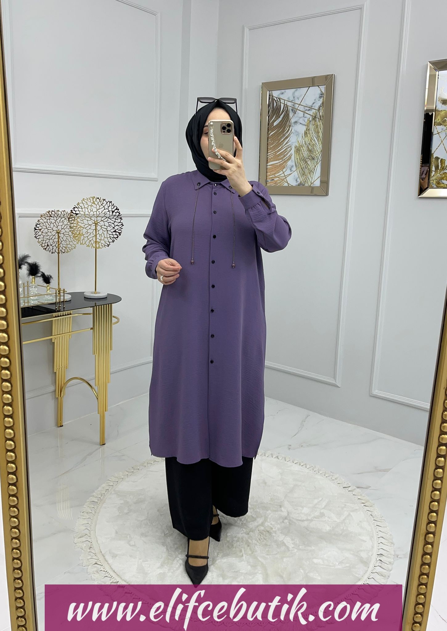 Ayrobin kumaş Firuze Tunik - Görsel 7