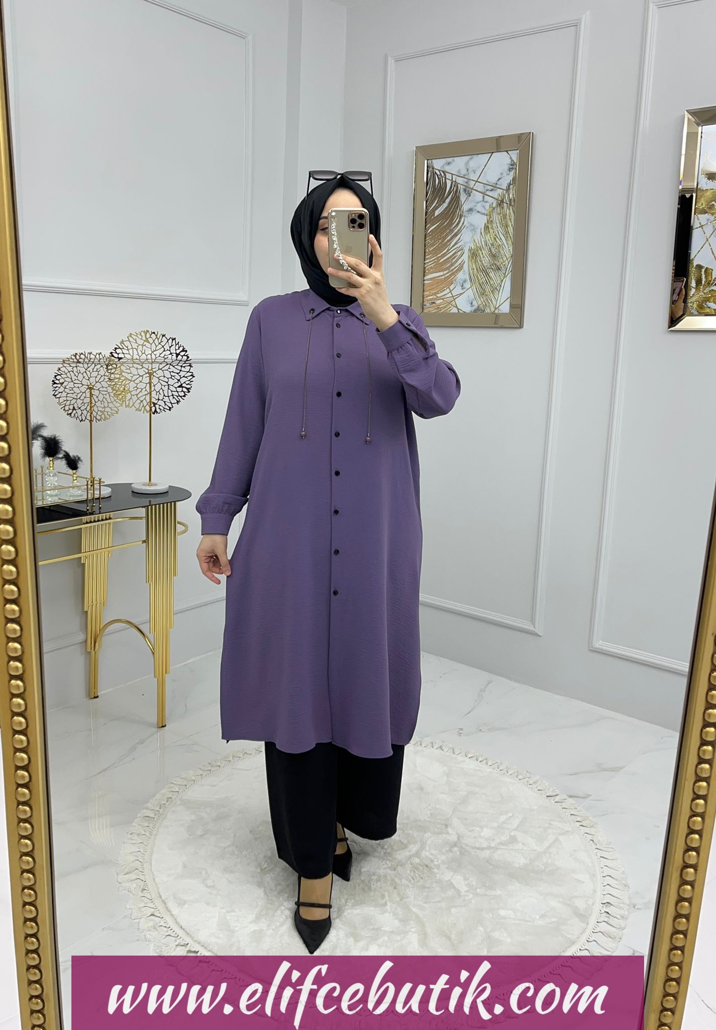 Ayrobin kumaş Firuze Tunik - Görsel 3