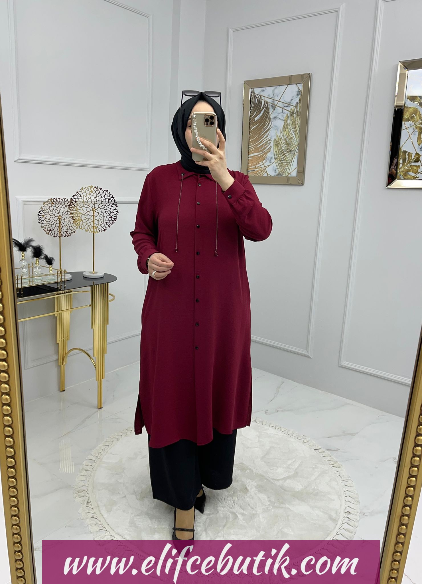 Ayrobin kumaş Firuze Tunik - Görsel 2