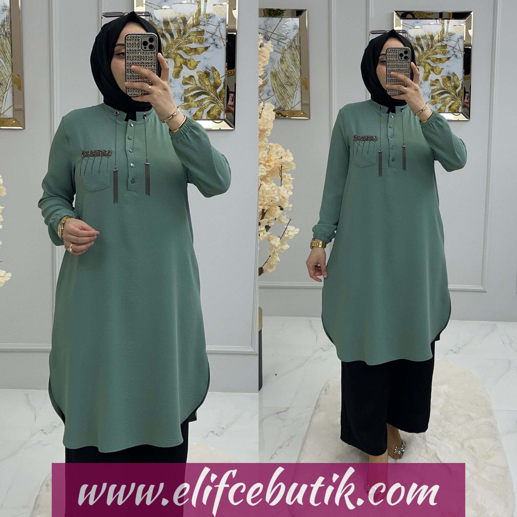 Ayrobin kumaş eflin tunik - Görsel 5