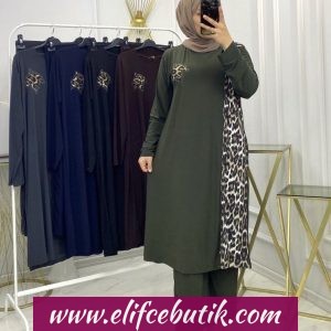 Sandy leopar pantolonu takim